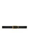 Saint Laurent Monogram Thin Belt In Black