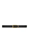 Saint Laurent Monogram Thin Belt In Black