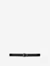 Saint Laurent Cassandre Belt In Hammered Leather With Square Buckle In Silver