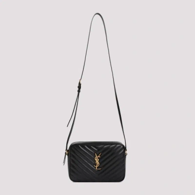 Saint Laurent Lou Medium Ysl Camera Bag With Pocket In Quilted Leather In Black