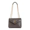 Saint Laurent Leather Loulou Bag In Green