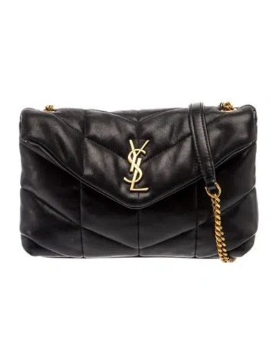 Pre-owned Saint Laurent Leather Loulou In Black