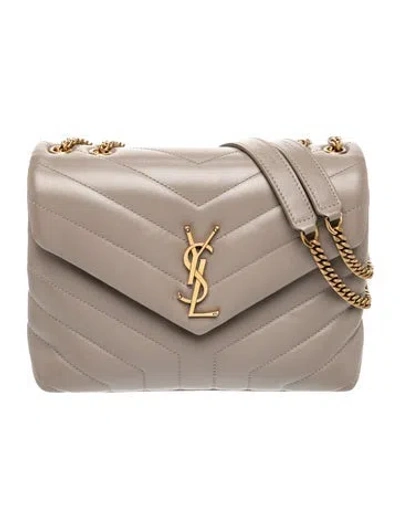 Pre-owned Saint Laurent Leather Loulou Small In Neutrals