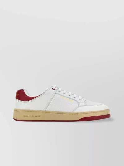 SAINT LAURENT LEATHER LOW-TOP SNEAKERS WITH BLOCK SOLE