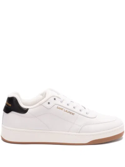 Saint Laurent Leather Low-top Sneakers In White