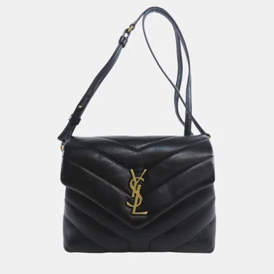 Pre-owned Saint Laurent Leather Lulu Toy Bag In Black