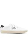 Saint Laurent Logo Print Low Top Sneakers In Blanc Optique/nero