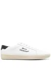 Saint Laurent Logo Print Low Top Sneakers In Blanc Optique/nero