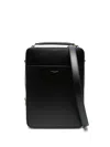 Saint Laurent Leather Messenger Bag In Black