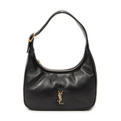 Pre-owned Saint Laurent Leather Mini Calypso Hobo Null In Black