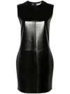 Saint Laurent Women's Leather Mini Dress In Black