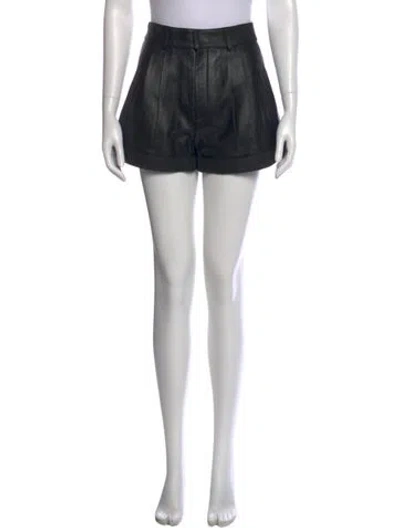Pre-owned Saint Laurent Leather Mini Shorts In Black