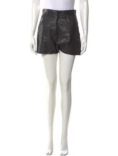 Pre-owned Saint Laurent Leather Mini Shorts In Black