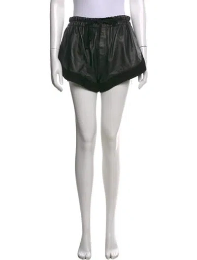 Pre-owned Saint Laurent Leather Mini Shorts In Black