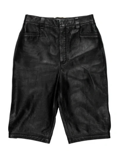 Pre-owned Saint Laurent Leather Mini Shorts In Multicolor