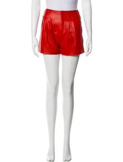 Pre-owned Saint Laurent Leather Mini Shorts In Red