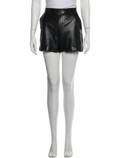 Pre-owned Saint Laurent Leather Mini Shorts In White