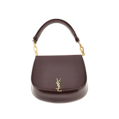 Saint Laurent Leather Mini 'voltaire' Bag In Red