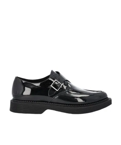 Saint Laurent Leather Monk Shoes In Black
