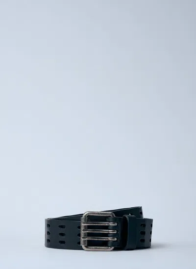Saint Laurent Leather Motorcycle Belt In Brown