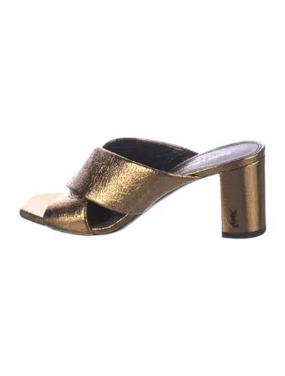Pre-owned Saint Laurent Leather Mules