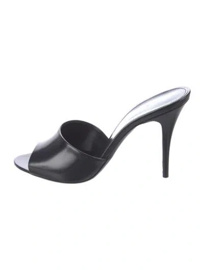 Pre-owned Saint Laurent Leather Mules In Black