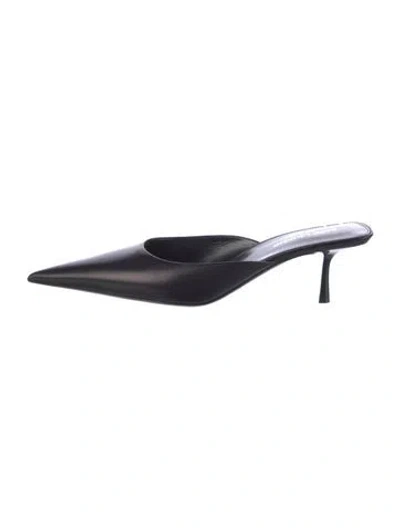 Pre-owned Saint Laurent Leather Mules In Black