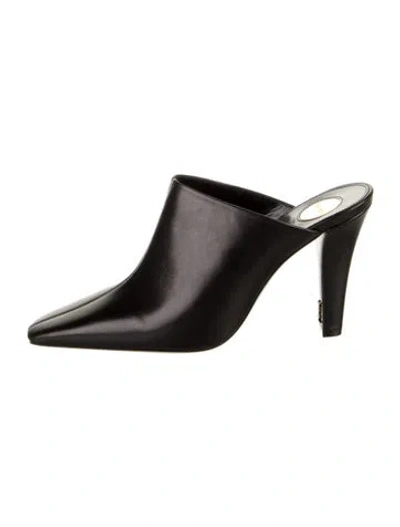 Pre-owned Saint Laurent Leather Mules In Black