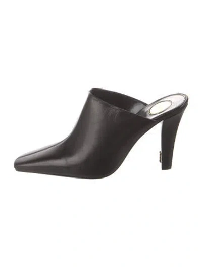 Pre-owned Saint Laurent Leather Mules In Black