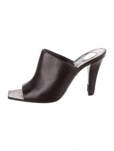 Pre-owned Saint Laurent Leather Mules In Black