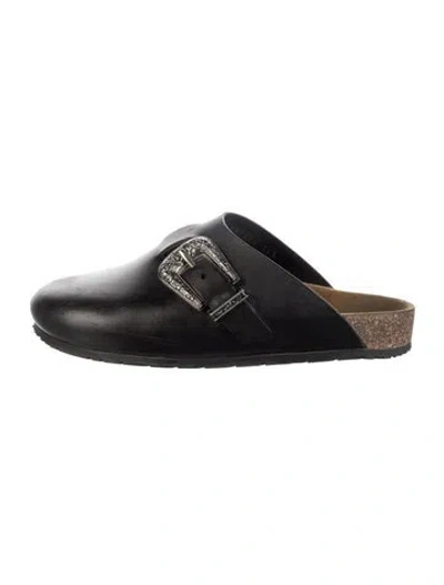 Pre-owned Saint Laurent Leather Mules In Black