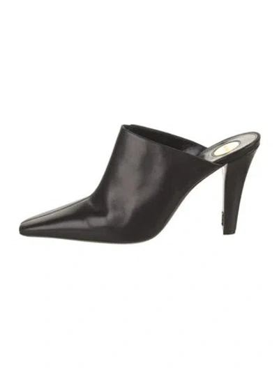 Pre-owned Saint Laurent Leather Mules In Black