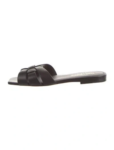 Pre-owned Saint Laurent Leather Mules In Black