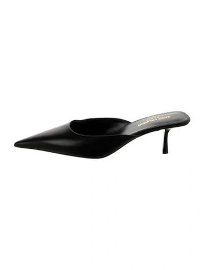 Pre-owned Saint Laurent Leather Mules In Black