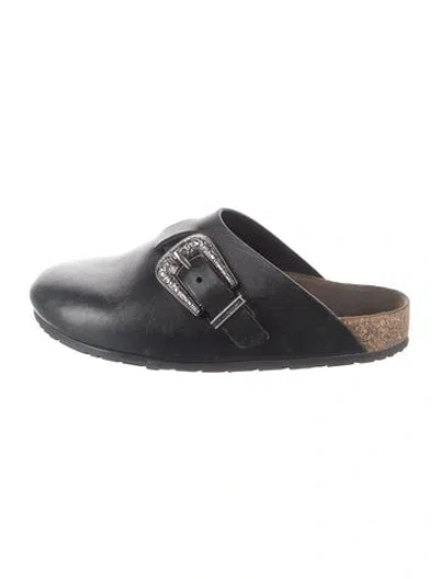 Pre-owned Saint Laurent Leather Mules In Black