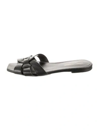 Pre-owned Saint Laurent Leather Mules In Black