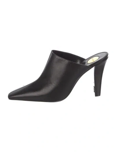 Pre-owned Saint Laurent Leather Mules In Black