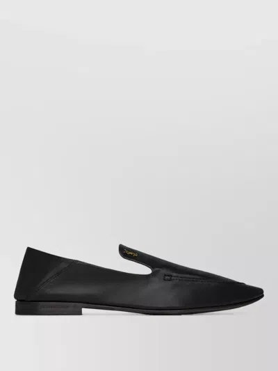Saint Laurent Leather Mules In Black
