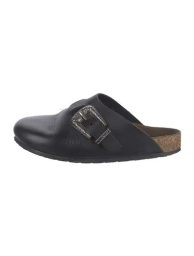 Pre-owned Saint Laurent Leather Mules In Blue