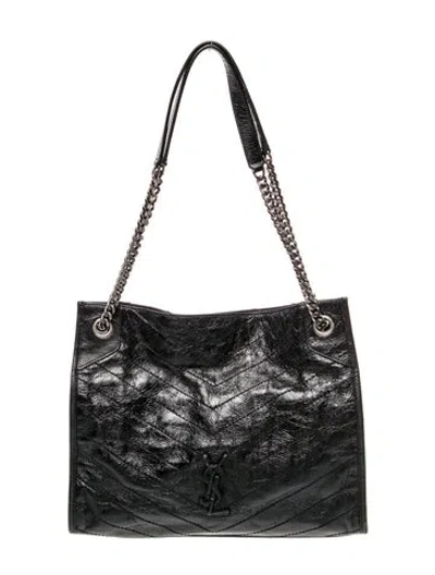 Pre-owned Saint Laurent Leather Niki Medium In Black