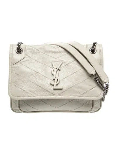 Pre-owned Saint Laurent Leather Niki In Neutrals