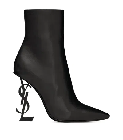 SAINT LAURENT LEATHER OPYUM BOOTS 110