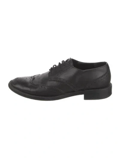 Pre-owned Saint Laurent Leather Oxfords In Black