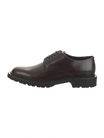 Pre-owned Saint Laurent Leather Oxfords W/ Tags In Brown