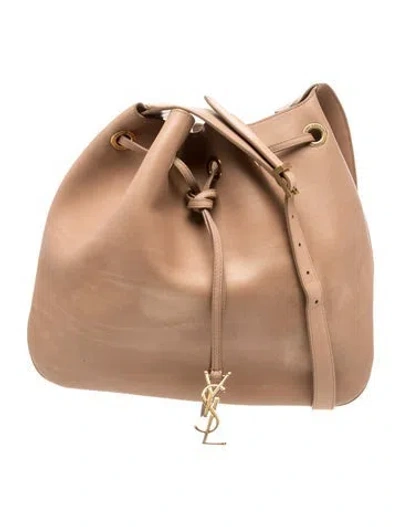 Pre-owned Saint Laurent Leather Paris Vii In Neutral