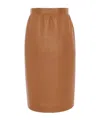 Saint Laurent High-rise Leather Pencil Skirt In Brown