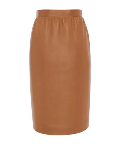 SAINT LAURENT PENCIL SKIRT IN LAMBSKIN