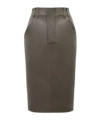 Saint Laurent Gonna A Matita A Vita Alta In Pelle In Brown