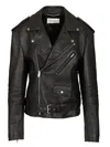 Saint Laurent Leather Jacket In Black