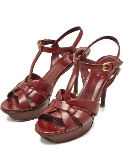 Pre-owned Saint Laurent Leather Platform Sandals
